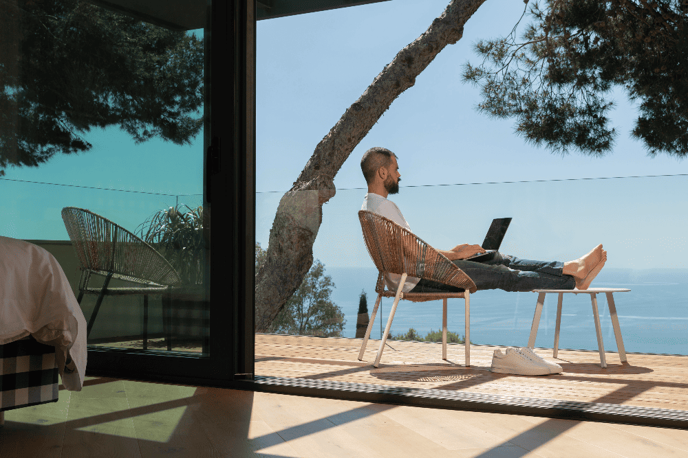 Man reading tips on how to remote work from home