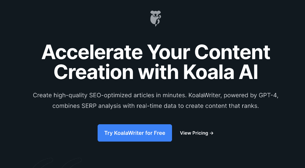 Koala AI is one of the best AI writing tools like chatGPT available to content writers out there.